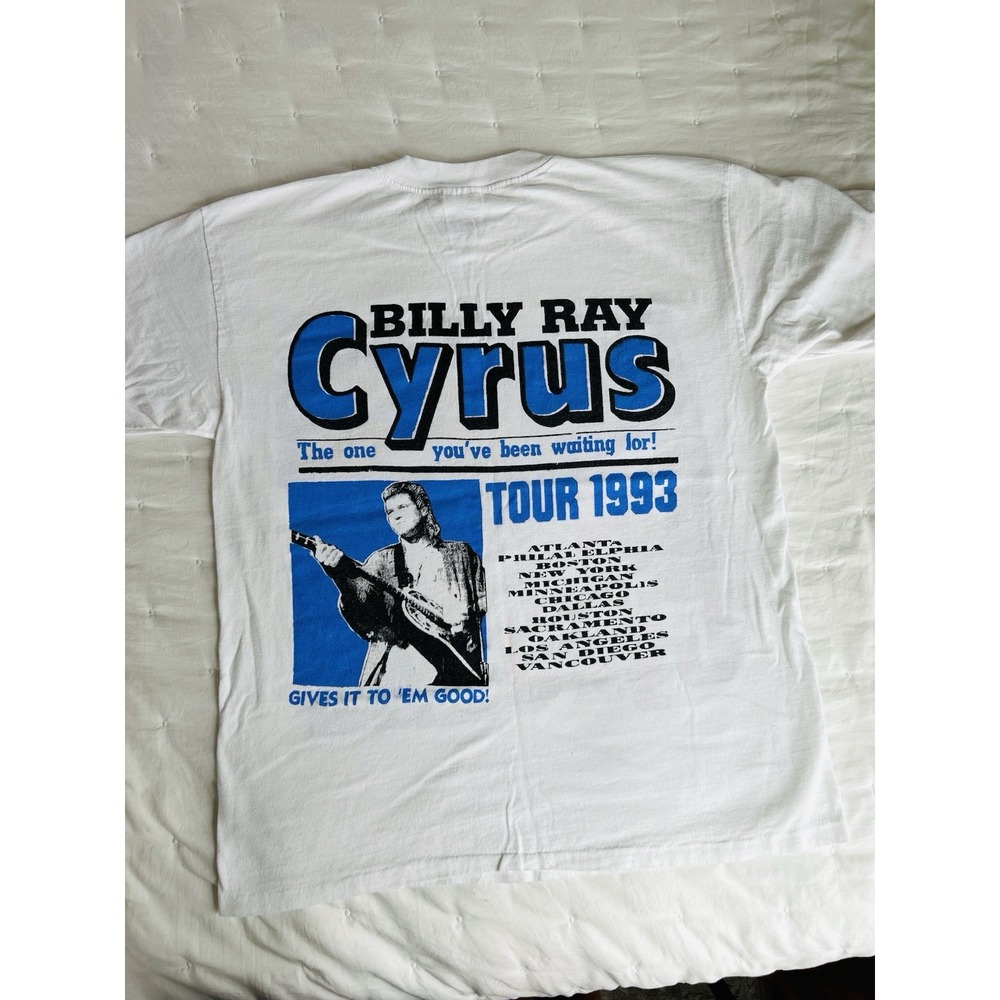 VINTAGE 1993 | Billy Ray Cyrus Tour Band T-Shirt sz L Adult Single Stitch - Picture 5 of 9